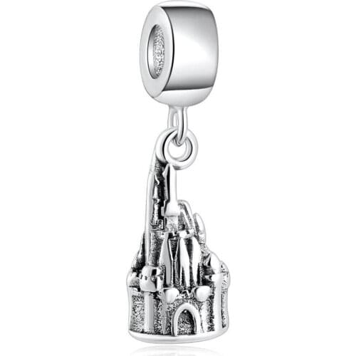 S925 Silver Pendant Bead DIY Jewelry Fairy Dream Castle Dangle Charm fit Lady Bracelet Bangle