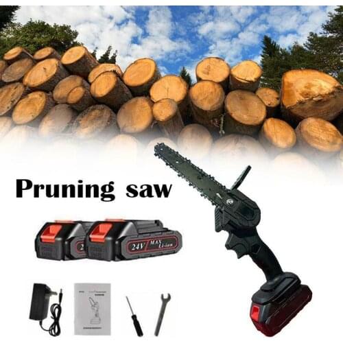 6'' 21V 550W Mini Handheld Cordless Electric Chainsaw Rechargeable Woodworking Cutter Garden Logging Cutter Tool With Battery
