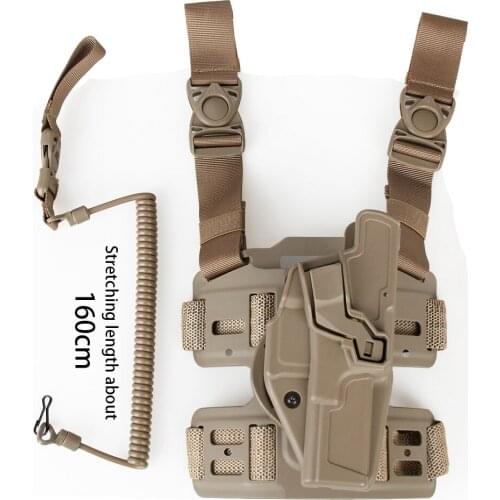 PPT G17 Leg Holster Equipment Clip Holster 360 Degree Tan Color with Tactical Airsoft Gun slings for Outdoor Hunting HK7-0050