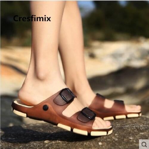 Cresfimix Sandalias Male Fashion Comfortable Slip on Beach Sandals Men Cool Spring Anti Skid Sandals Summer Sandal Shoes E3498