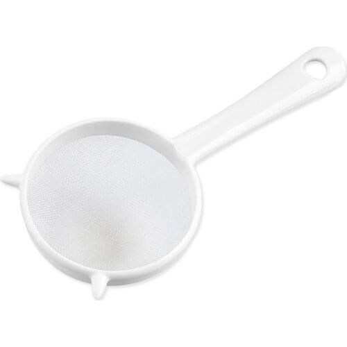 Kitchen Handheld Plastic Screen Mesh Tea Leaf Strainer Flour Sieve Colander