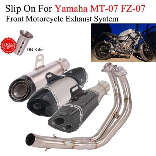 Slip On For YAMAHA MT-07 FZ-07MT07 FZ07 Full Motorcycle Exhaust Modified Escape Muffler DB Killer Front Middle Connect Link Pipe