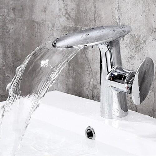 LIUYUE Basin Faucets Black/Chrome Brass Flying Saucer Type Bathroom Basin Faucet Deck Mounted Cold Hot Water Mixer Taps Torneira