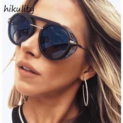 89112 Vintage Steampunk Round Sunglasses Men Luxury Brand Punk Ladies Shades Side Protection Retro Sun Glasses for Women