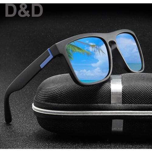 Men Polarized TR90 Sunglasses Vintage Anti-UV Driving Driver Black Goggles Eyewear Rectangle Shades Men Oculos masculino Male