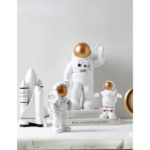 Modern Handmade Home Furnishing Figurines Cartoon Astronaut Ornaments Spaceman Model Childrens Room Bedroom Decoration Gifts