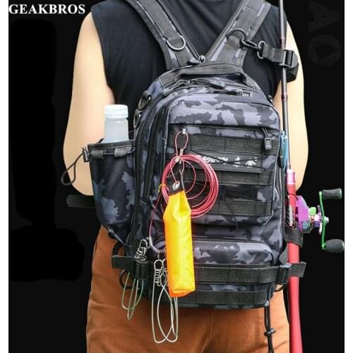 3 Size Fishing Tackle Bag Tactical Shoulder Backpack Outdoor Waterproof Sling Reel Lure Bag Hunting Camping Climbing Travel Bag