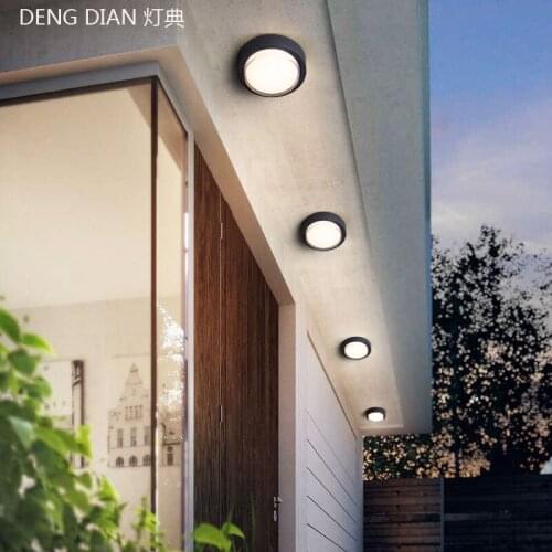 12W Round Waterproof Balcony light LED Morden celling porch lights Aluminum wall lamp Aisle fence front door double PC Laerys