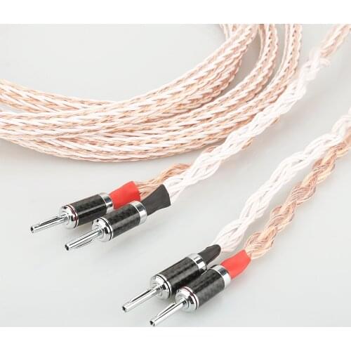 HI-End 12TC Speaker Cable OCC Copper Audiophile speaker cable HIFI Banana to spade loudspeaker cable