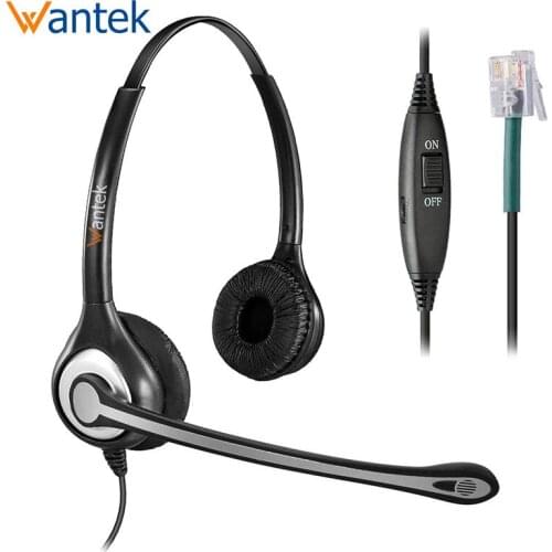 Wantek A602S1 Telephone Headset RJ9 w/Noise Cancelling Mic, Office Phone Headsets For Polycom Avaya Plantronics Landline Phones