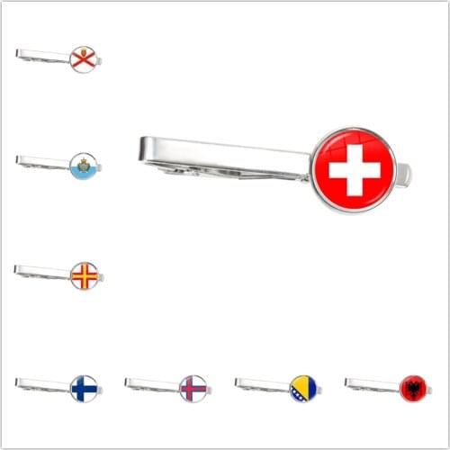 Gibraltarian Jersey San Marino Switzerland Guernsey Finland Faroe Islands Bosnia And Herzegovina Albania Nation Flag Tie Clip
