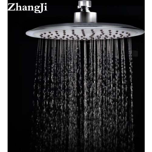 ZhangJi 20cm Round Rainfall Shower Head Silica Gel Hole Bathroom Light ABS Rain Shower Ceiling Wall Top Spray Nozzle