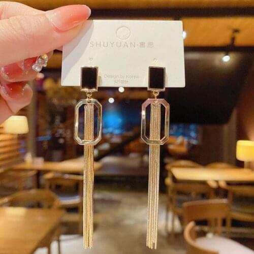 Womens geometric tassel earrings Fashion Simple metal vintage Women jewelry New Geometric Earrings Jewelry for women