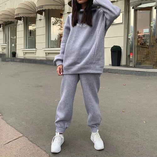 Love Print Womens Tracksuits Sweatshirt and Pants 2 Piece Set Female 2021 Spring Casual Autumn Streetwear Ladies Sport Sets