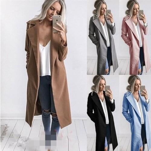 2021 European and American womens mid-length woolen coat coat