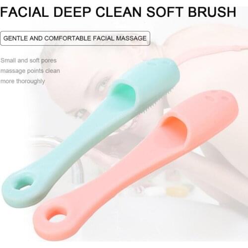 1Pcs Soft Handheld Silicone Face Care Clean Brush Facial Cleansing Massager Brushes Deeply Exfoliating Brushes Skin Care Tool