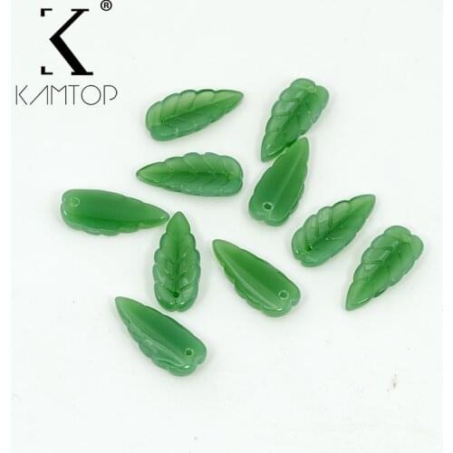 10pcs Leaves Shape Lampwork Beads Multi Gradient Color Glass Beads For Jewelry Making Hairpin Handmade DIY Accessories