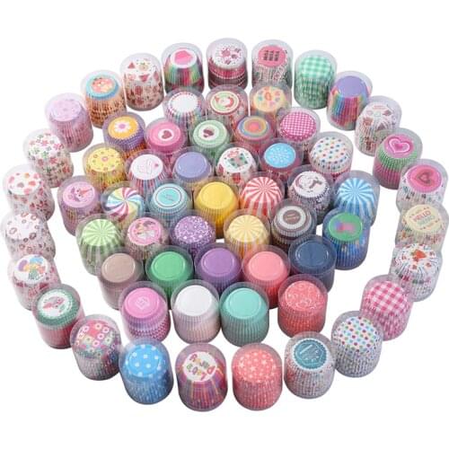 100Pcs/pack Cake Muffin Cup oil proof Paper Cups High temperature resistance Cake box Cupcake Liner Kitchen Baking Accessories C