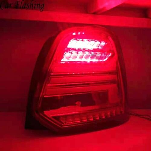Car Flashing 2Pcs for VW Volkswagen Polo 2011-2019 LED Tail Lamp rear trunk lamp cover drl+signal+brake+reverse Plug and Play