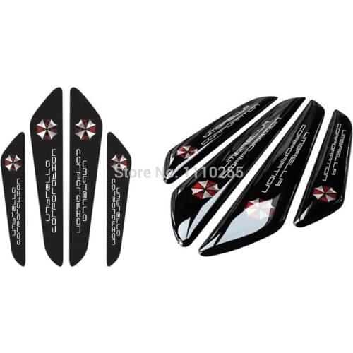 4 x Aliauto Umbrella Corporation 3d Car Door Edge Anti Scratch Guards Bumper Protector for Ford Chevrolet Volkswagen Honda