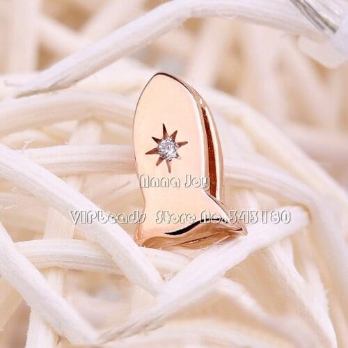Alissa Reflexions Rose Gold Space Rocket Clip Charm For DIY Reflexions Charm Bead Women jewelry