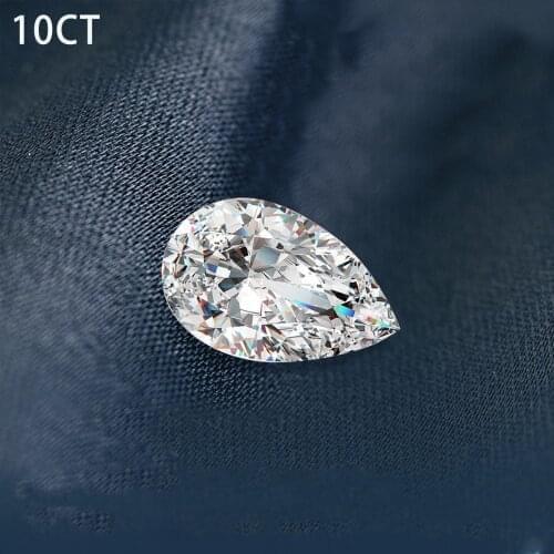 Szjiano Real 10ct Pear Shape Loose Gemstone Moissanite Stone D Color VVS1 Pass Diamond Tester With GRA Certificate Lab Grown Gem