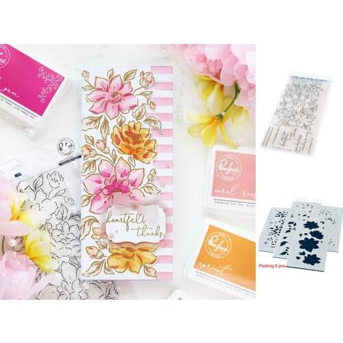 Hot Sale Blooming Flowers Metal Cutting Dies Stamps Stencil Scrapbooking Diary Embossing Diy Greeting Card 2021 New Arrival