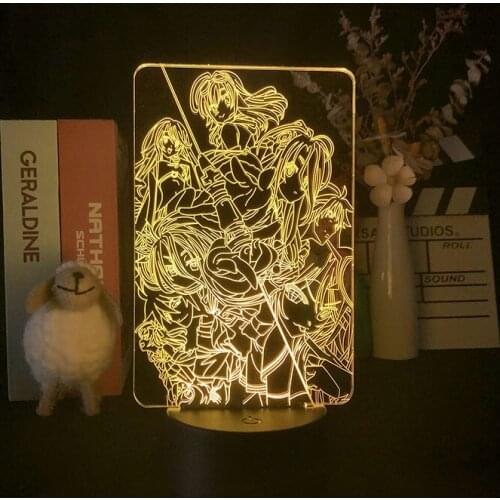 Delineascope Child Office 3D Night Light Alarm Clock Base Light APP Control Base Nekopara Manga Japanese Anime Lamp Nightlight