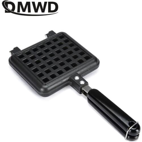 DMWD Mini non-stick waffle maker sandwich iron bakeware Gas baking muffin mold tool suitable for household DIY breakfast machine