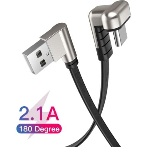 Zinc Alloy USB Type C cable 180 Degree Fast Charging usb c cable Type c data Cord Charger For Samsung S8 S9 Note 9 8 Xiaomi mi8