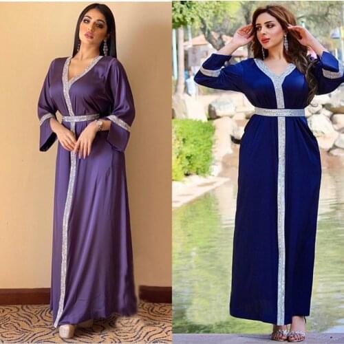 Kaftan Moroccan Dubai Abaya Muslim Hijab Dress Turkey Dresses Abayas For Women Robe Satin Longue Musulman De Mode Femme Vestidos