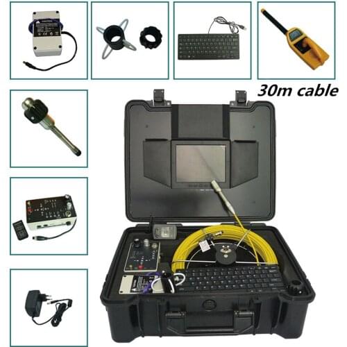 29mm self level pipe inspection camera sewer camera 30m cable with 512hz locating sonde camera head and 512hz pipe locator