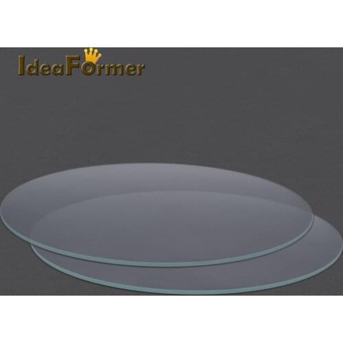 Round Borosilicate Glass Tempered Glass Plate Flat Transparent Diameter 200mm/220mm/240mm for Kossel Delta 3D Printer heated bed