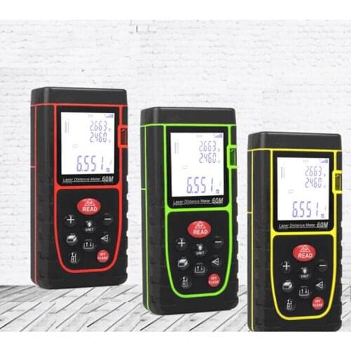 Laser Measure 40/60/80/100M Laser Distance Meter with Bubble Level, Backlit LCD and Pythagorean Mode, Measure Area and Volume