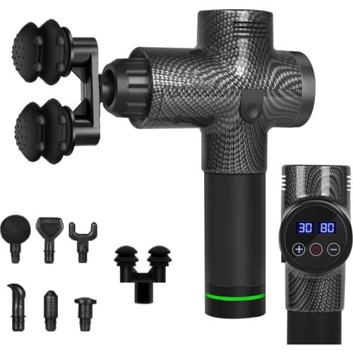 Massage Gun Deep Tissue Percussion Muscle Massager For Pain Relief 30 Speeds LCD Touch Display Fascia Gun Electric Body Massager