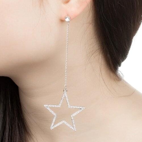 Fashion Women Full Love Long Tassel Earrings Heart Shaped Star Earrings Alloy Wild Sweet Jewelry Eardrop For Girls X3