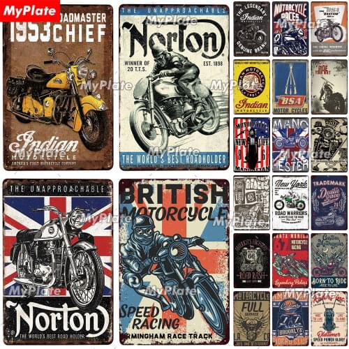 MOTORCYCLE Metal Sign Vintage Plaque Tin Sign Wall Decor For Garage Club Speed Racing Poster Full Service Wholesale