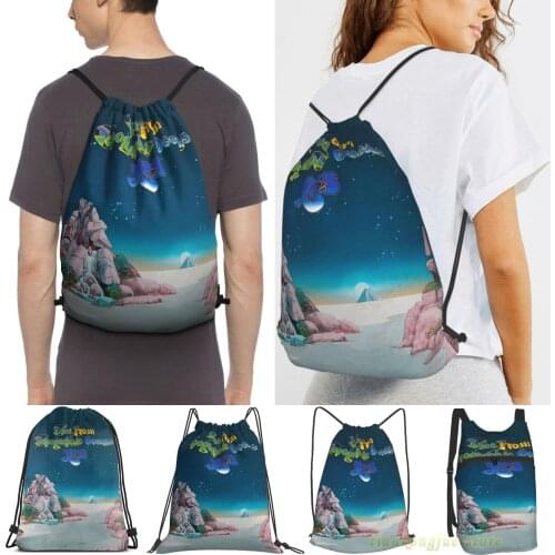 Yes - Tales From Topographic Oceans Logo Men Outdoor Travel Gym Bag Waterproof Drawstring Backpack Women Fitness Sackpack Bag
