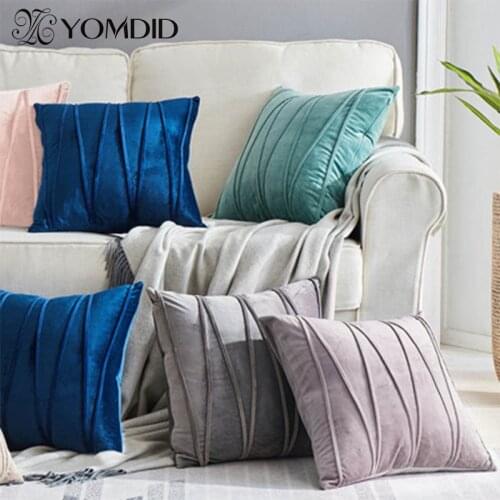 Pillow Cover 45*45 Square Decorative Pillow Case Soft Velvet Fabric Cushion Cover For Living Room Bedroom Sofa Home Decoration
