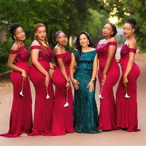 2021 New Backless Bridesmaid Dresses Boat Neck Mermaid Lace Appliques Top Long Wedding Party Dress vestidos Women Prom Gown