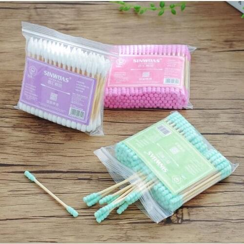 New Kids Double headed spiral cotton swab, ear colored cotton swabs box, disposable cotton swab home supplies gift SN2981