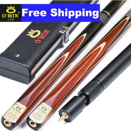 Original O'Min Tulip One Piece 3/4 Split Snooker Cue 9.5-10mm Tip Professional Ash wood Shaft with Excellent Scalable Extension
