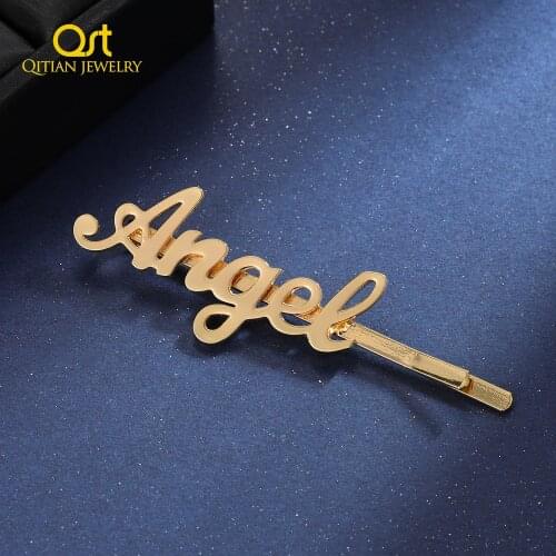 Personalized Name Hair Clips Custom Stainless Steel Charm Letters Hair Clips For Girlfriend Jewelry Hairgrip Hair Accessories