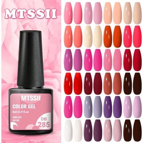 Mtssii Sping Color Gel Nail Polish Semi Permanent Primer Nail Art Hybrid Varnishes 6ml Gel polish Need Cured Base Top Coat Nails