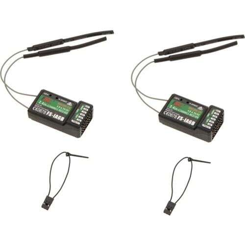 2Pcs 2.4G Flysky FS-iA6B 6Ch Receiver PPM Output with iBus Port Compatible Flysky i4 i6 i10 Transmitter
