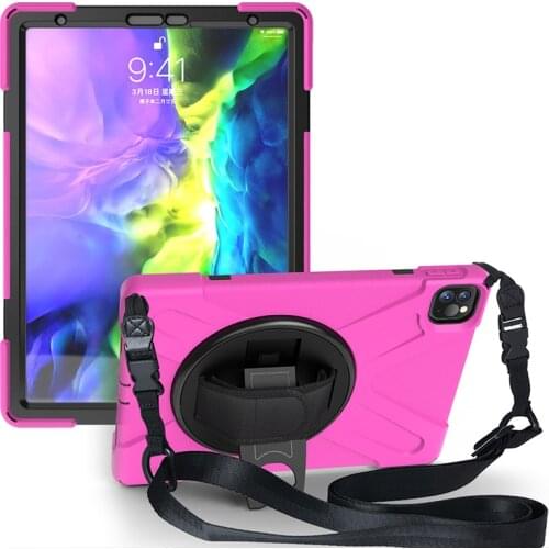 Durable Cover for iPad Air 4 10.9 Silicone Case with Shoulder Strap for iPad Pro 11 2020/2018 Shockproof Cover+Pen