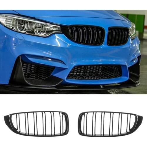 Front Grill Grilles Kidney Grill For BMW 4 Series F32 F33 F36 F80 F82 2013-2018 Double Slat M4 Sport Style Bright Black