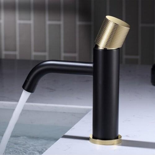 Luxury Brass bathroom sink faucet Top quality Single hole single handle Basin mixer faucet Cold hot water Exquisite basin tap