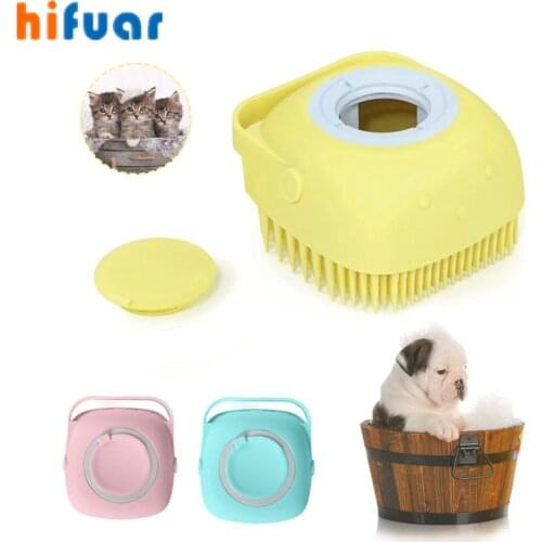 Pet Dog Shampoo Massager Brush Cat Massage Comb Grooming Scrubber Shower Brush for Bathing Short Hair Soft Silicone Brushes