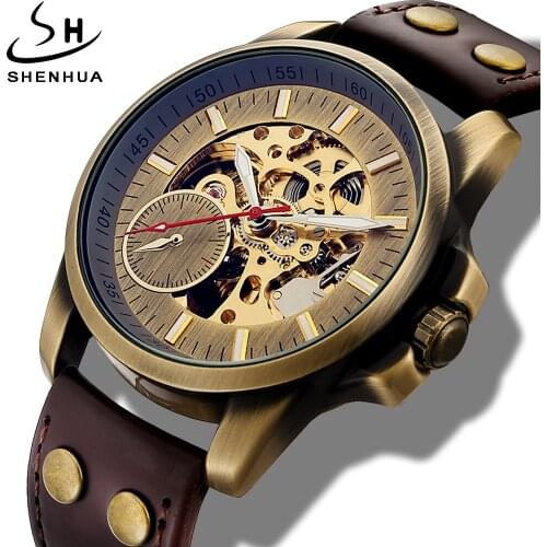 SHENHUA Men's Watch With Leather Strap